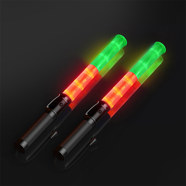 RoadHero Traffic Wand 16 Inch, 2 Pack Air Traffic Control Lights with 3 Flashing Modes, Red and Green Safety Signal Wands for Traffic Control, Airport, Parking, Car Directing