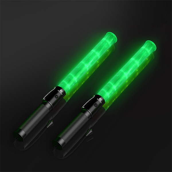 RoadHero Traffic Wand 16 Inch, 2 Pack Air Traffic Control Lights with 2 Flashing Modes, Green Safety Signal Wands for Traffic Control, Airport, Parking, Car Directing