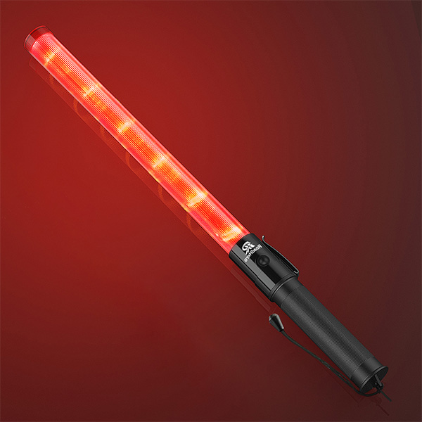 RoadHero 1 Pack Traffic Wand, 21 Inch Led Traffic Control Baton, Safety Light Wands with 2 Flashing Modes, Air Marshaling Signal Wand with Side Clip for Airport, Parking, Car Directing